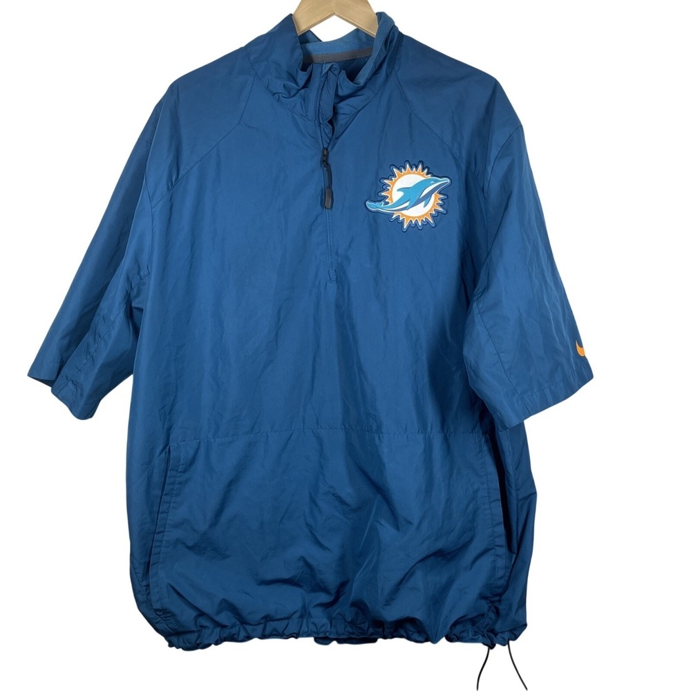 MIAMI DOLPHINS  ON FIELD NIKE 1/4 ZIP UP WINDBREAKER SHIRT XL